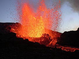 Eruption du volcan Piton de la Fournaise La Réunion
